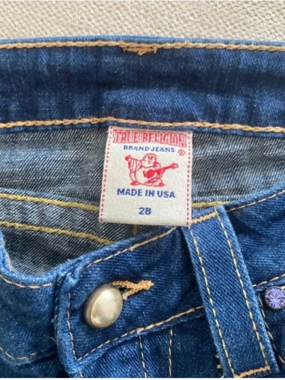 True Religion Dark Indigo Flare Jeans - Picture 4 of 10